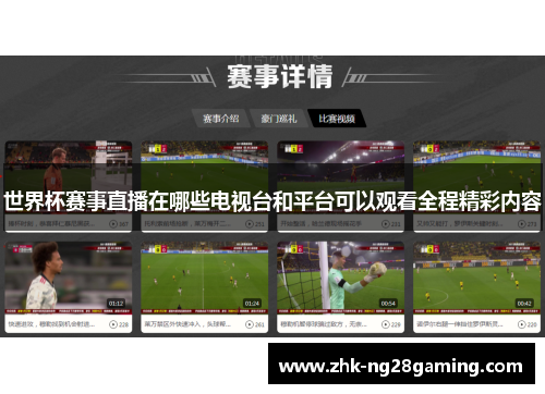 世界杯赛事直播在哪些电视台和平台可以观看全程精彩内容