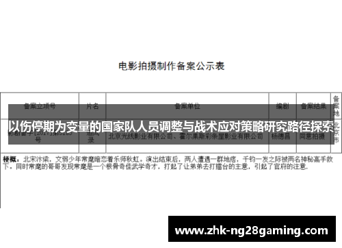 以伤停期为变量的国家队人员调整与战术应对策略研究路径探索 以伤停期为变量的国家队人员调整与战术应对策略研究路径探索